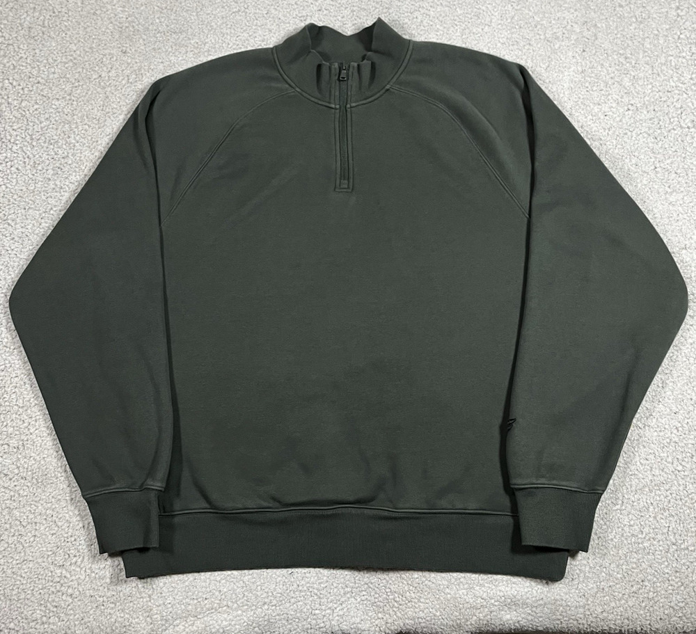 Fabletics 1/4 Zip Pullover Mens 2XL Green Performance Go To Stretch Active